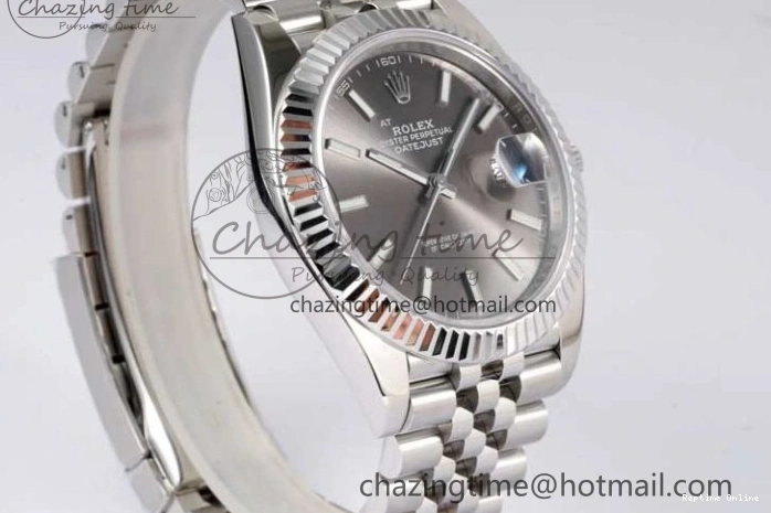 0219 Trendsetting DateJust 41 126334 ZF 1:1 Best Edition 904L Steel Gray Dial Stick Marker on Jubilee Bracelet A 2372